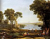 Marriage Canvas Paintings - Landscape With The Marriage Of Isaac And Rebekah